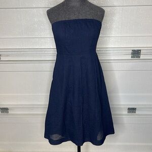 J. Crew Strapless Cotton Dress Built In Bra Pockets Size 4